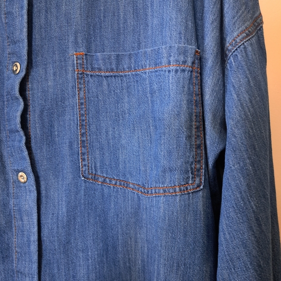 Zara Denim Blue Button-Down Shirt - Picture 3 of 7